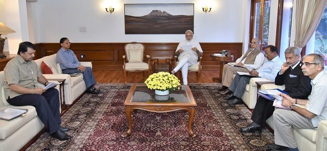 New Delhi: Prime Minister Narendra Modi chairing the meeting on Indus Water Treaty, in New Delhi on Sep 26, 2016. (Photo: IANS/PIB)